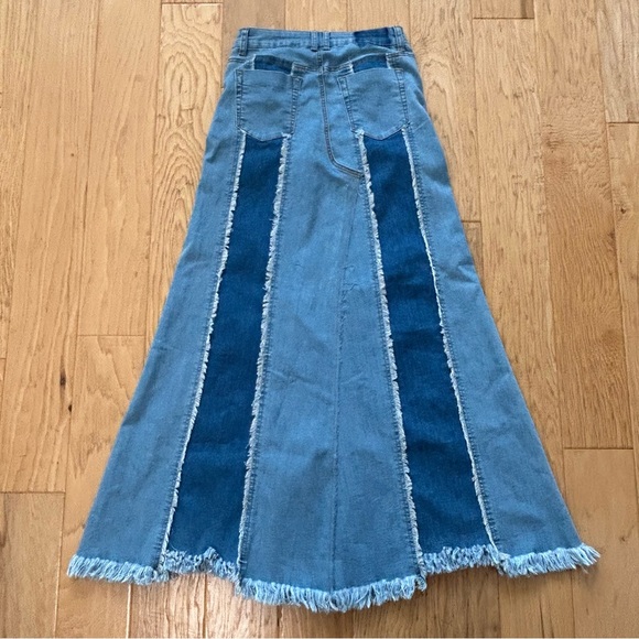 Vintage Blue Denim Maxi Skirt - Picture 2 of 6